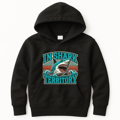 Retro Shark In Shark Territory Kids Hoodie