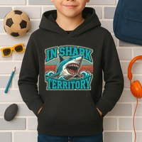 Retro Shark In Shark Territory Kids Hoodie