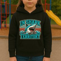 Retro Shark In Shark Territory Kids Hoodie
