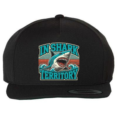 Retro Shark In Shark Territory Wool Snapback Cap
