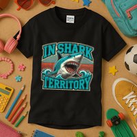 Retro Shark In Shark Territory Kids T-Shirt