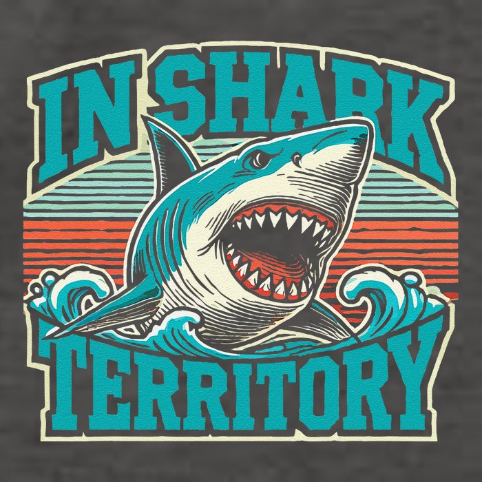 Retro Shark In Shark Territory Vector Backpack