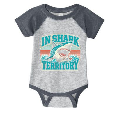Retro Shark In Shark Territory Infant Baby Jersey Bodysuit