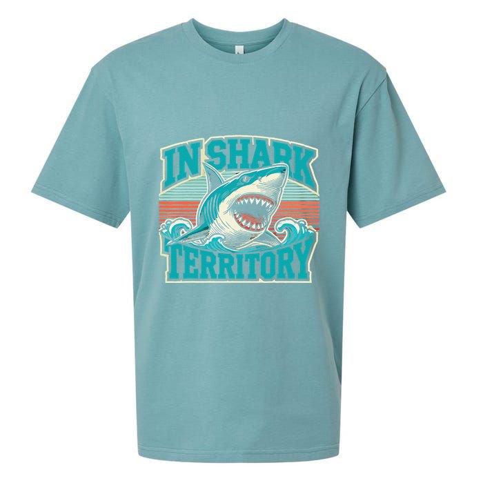 Retro Shark In Shark Territory Sueded Cloud Jersey T-Shirt