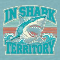 Retro Shark In Shark Territory Sueded Cloud Jersey T-Shirt