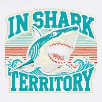 Retro Shark In Shark Territory Garment-Dyed Sweatshirt