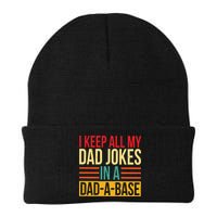 Retro Sayings I Keep All My Dad Jokes In A Dad A Base Beanie