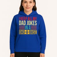 Retro Sayings I Keep All My Dad Jokes In A Dad A Base Hoodie