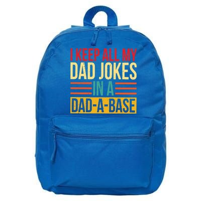 Retro Sayings I Keep All My Dad Jokes In A Dad A Base 16 in Basic Backpack