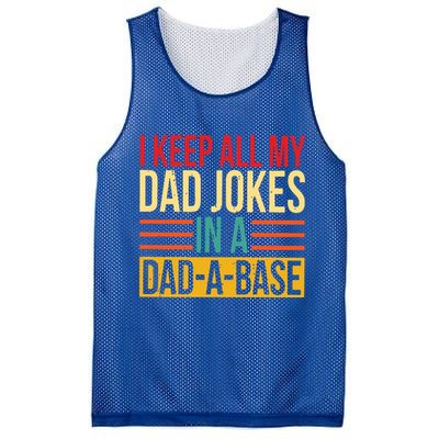 Retro Sayings I Keep All My Dad Jokes In A Dad A Base Mesh Reversible Basketball Jersey Tank
