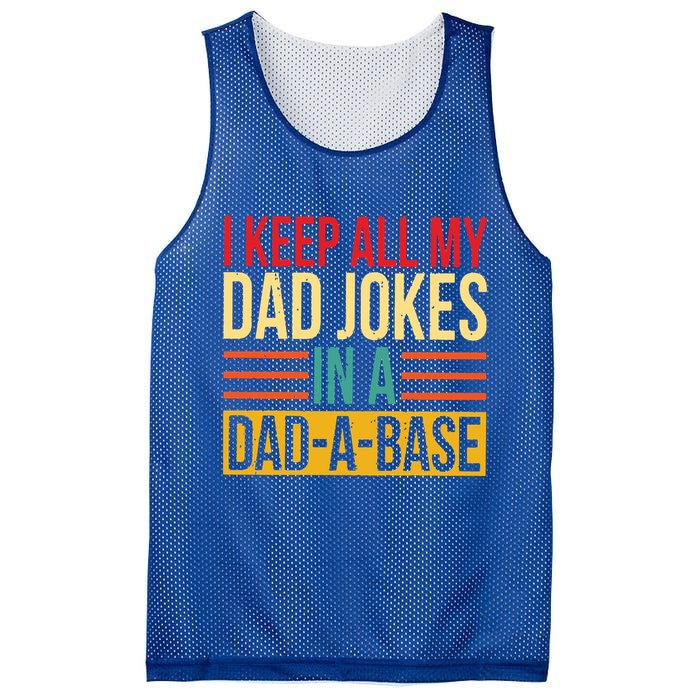 Retro Sayings I Keep All My Dad Jokes In A Dad A Base Mesh Reversible Basketball Jersey Tank