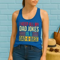 Retro Sayings I Keep All My Dad Jokes In A Dad A Base Womens Tank Top