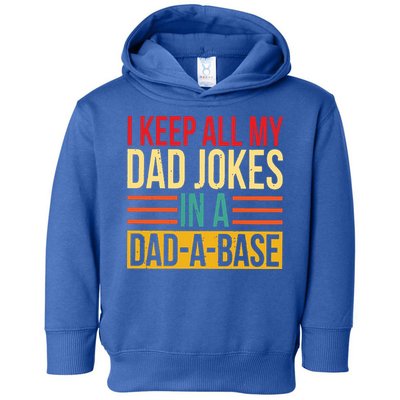 Retro Sayings I Keep All My Dad Jokes In A Dad A Base Toddler Hoodie