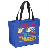 Retro Sayings I Keep All My Dad Jokes In A Dad A Base Zip Tote Bag