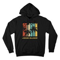 Retro St. John Virgin Islands Palm Trees Vacation Hoodie