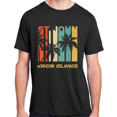 Retro St. John Virgin Islands Palm Trees Vacation Adult ChromaSoft Performance T-Shirt