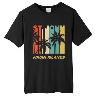 Retro St. John Virgin Islands Palm Trees Vacation Tall Fusion ChromaSoft Performance T-Shirt