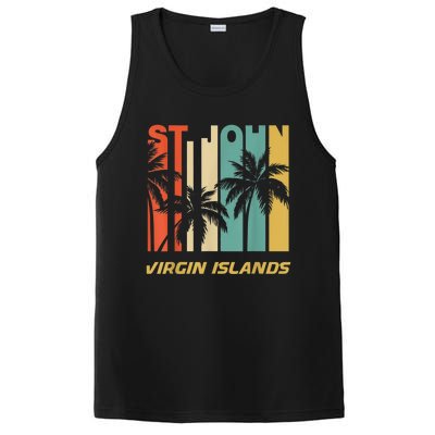 Retro St. John Virgin Islands Palm Trees Vacation PosiCharge Competitor Tank