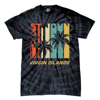 Retro St. John Virgin Islands Palm Trees Vacation Tie-Dye T-Shirt