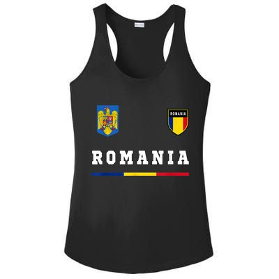 Romania Sport/Soccer Jersey Tee Flag Football Ladies PosiCharge Competitor Racerback Tank