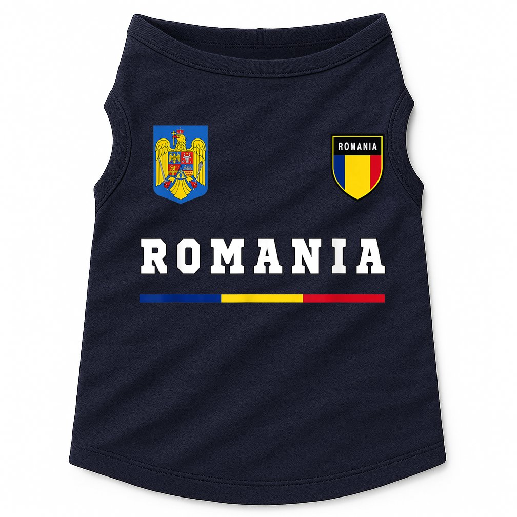 Romania Sport/Soccer Jersey Tee Flag Football Doggie Tank
