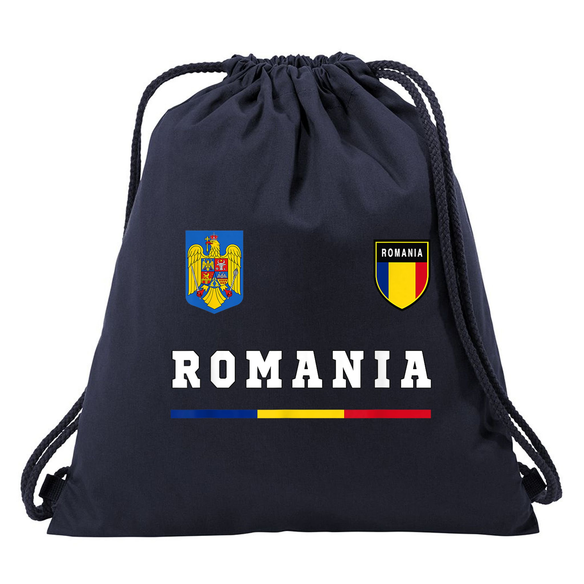 Romania Sport/Soccer Jersey Tee Flag Football Drawstring Bag