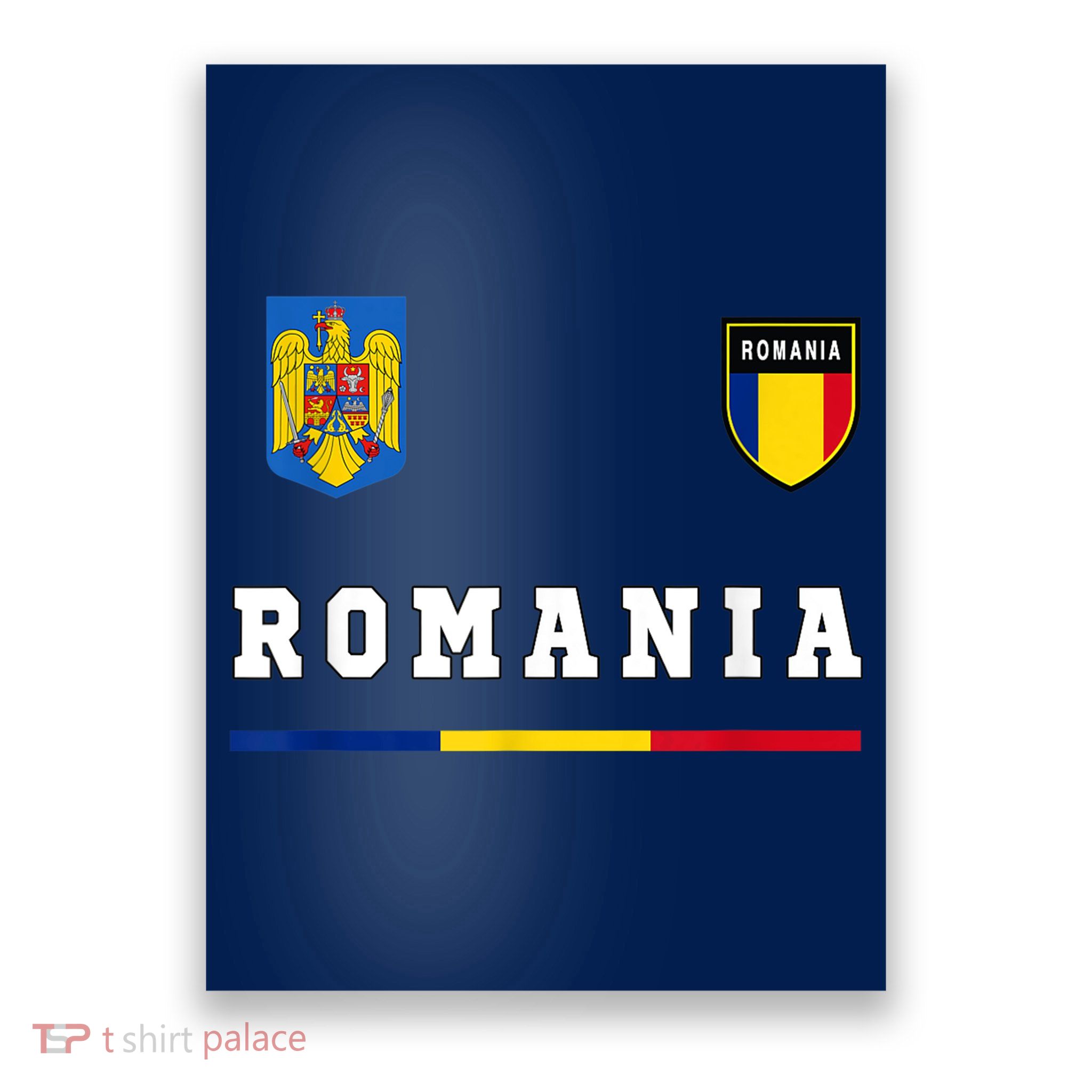 Romania Sport/Soccer Jersey Tee Flag Football Poster