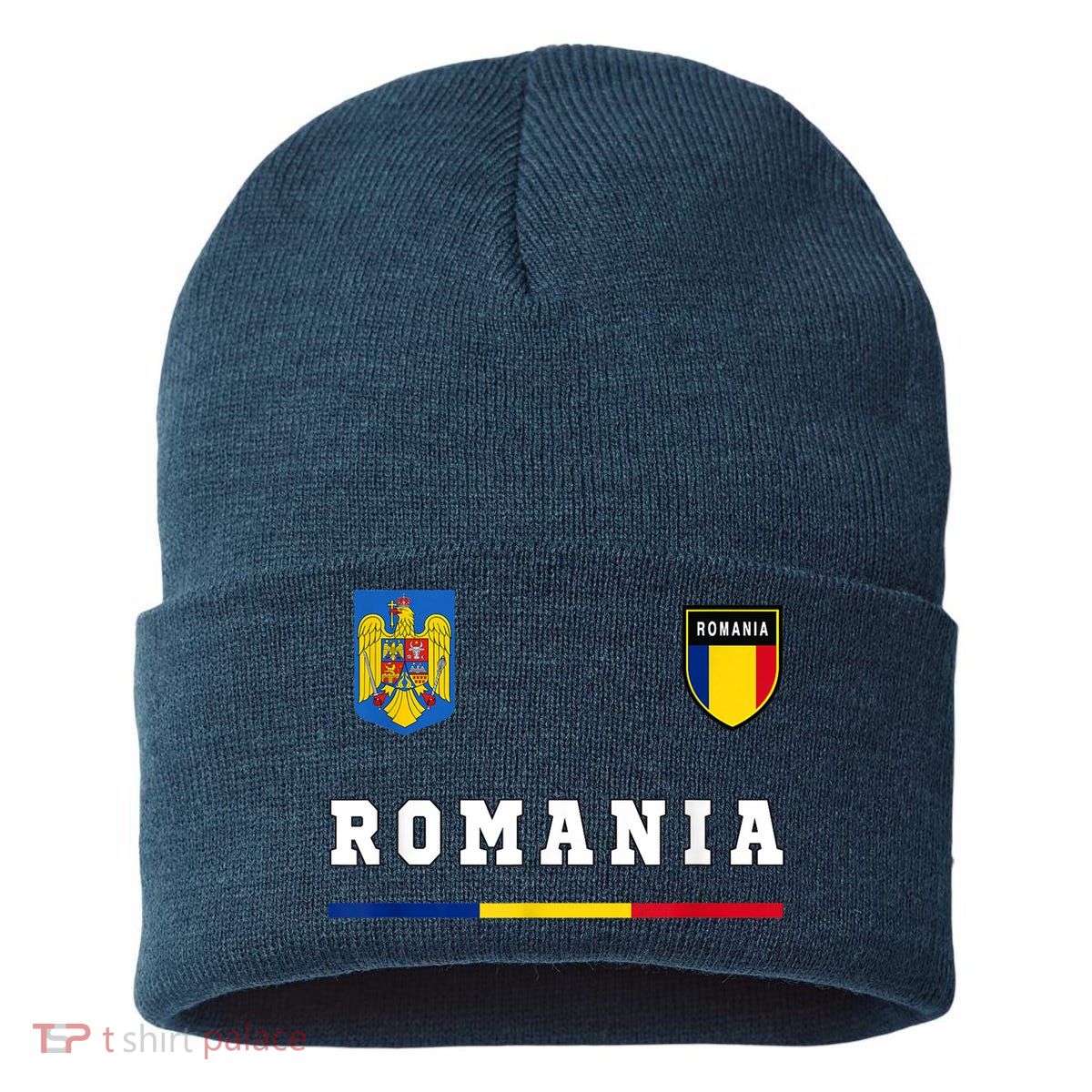 Romania Sport/Soccer Jersey Tee Flag Football Sustainable Knit Beanie
