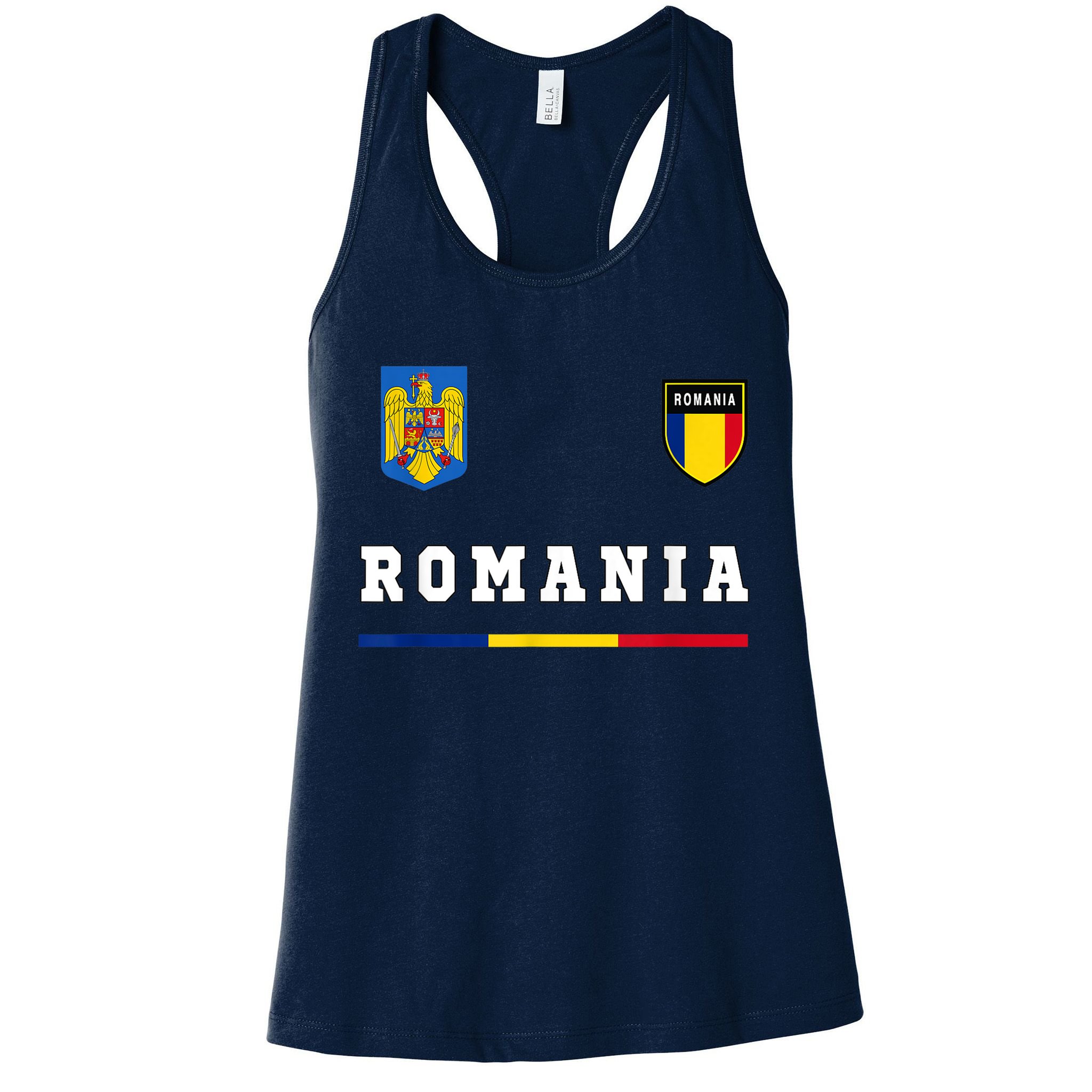 Romania Sport/Soccer Jersey Tee Flag Football Womens Tank Top