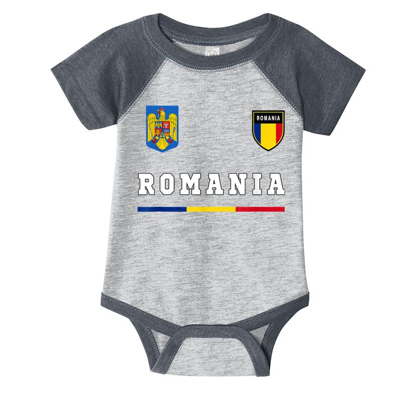 Romania Sport/Soccer Jersey Tee Flag Football Infant Baby Jersey Bodysuit