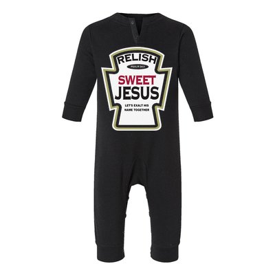 Relish Sweet Jesus Funny Christian Parody Infant Fleece One Piece