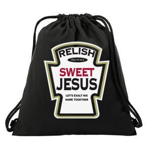 Relish Sweet Jesus Funny Christian Parody Drawstring Bag