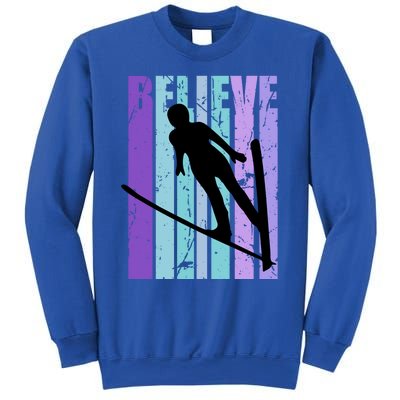 Retro Slalom Jump Jumping Ski Downhill Race Flying Fly High Gift Sweatshirt