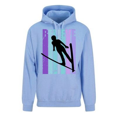 Retro Slalom Jump Jumping Ski Downhill Race Flying Fly High Gift Unisex Surf Hoodie