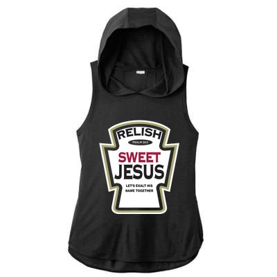 Relish Sweet Jesus Funny Christian Parody Ladies PosiCharge Tri-Blend Wicking Draft Hoodie Tank