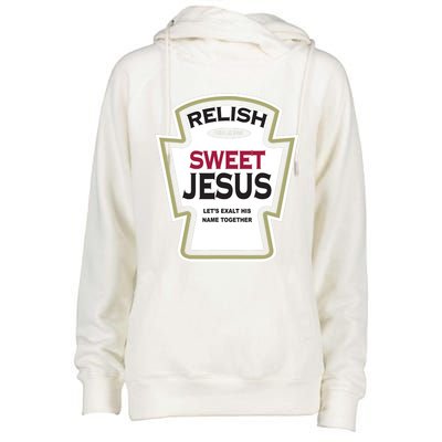 Relish Sweet Jesus Funny Christian Parody Womens Funnel Neck Pullover Hood