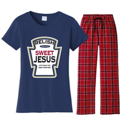 Relish Sweet Jesus Funny Christian Parody Women's Flannel Pajama Set