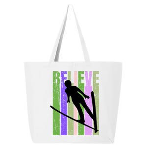 Retro Slalom Jump Jumping Ski Downhill Female Meaningful Gift 25L Jumbo Tote