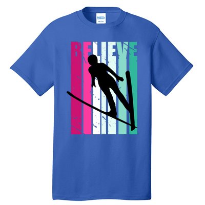 Retro Slalom Jump Jumping Ski Downhill Female Great Gift Tall T-Shirt