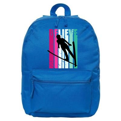 Retro Slalom Jump Jumping Ski Downhill Female Great Gift 16 in Basic Backpack