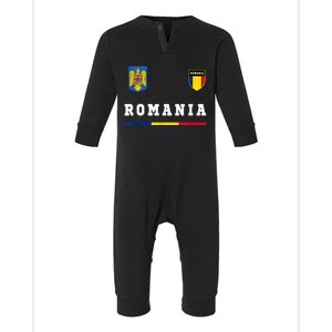 Romania Sport/Soccer Jersey Tee Flag Football Infant Fleece One Piece