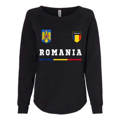 Romania Sport/Soccer Jersey Tee Flag Football Womens California Wash Sweatshirt