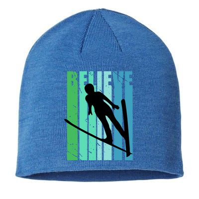 Retro Slalom Jump Jumping Ski Downhill Female Gift Sustainable Beanie