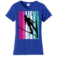 Retro Slalom Jump Jumping Ski Downhill Female Gift Women's T-Shirt