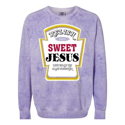 Relish Sweet Jesus Christian Parody Colorblast Crewneck Sweatshirt