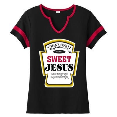 Relish Sweet Jesus Christian Parody Ladies Halftime Notch Neck Tee