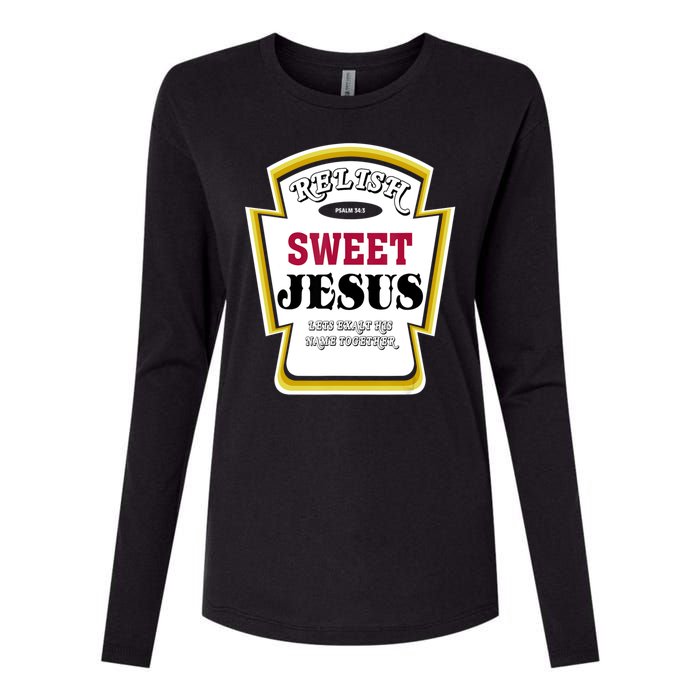 Relish Sweet Jesus Christian Parody Womens Cotton Relaxed Long Sleeve T-Shirt