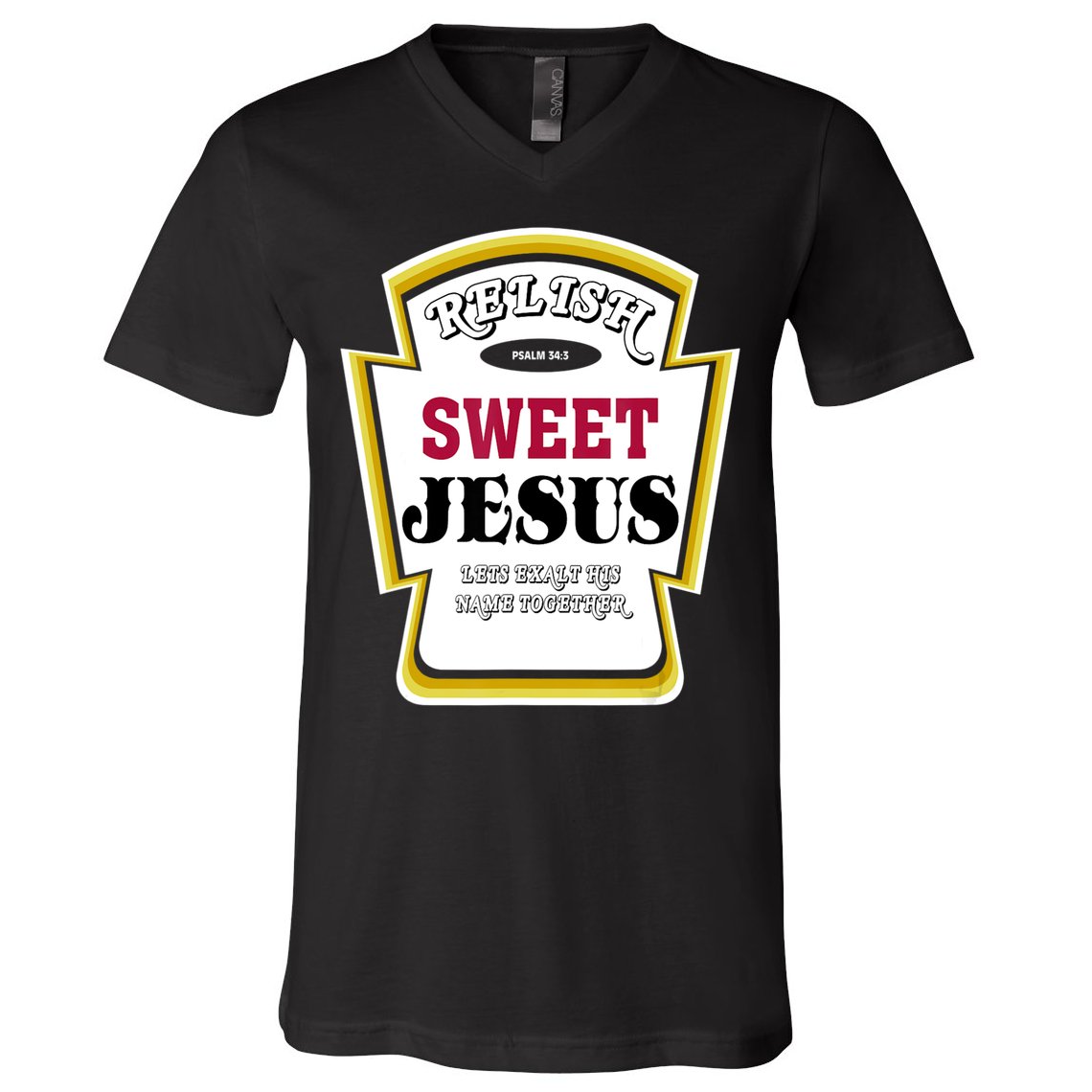 Relish Sweet Jesus Christian Parody V-Neck T-Shirt