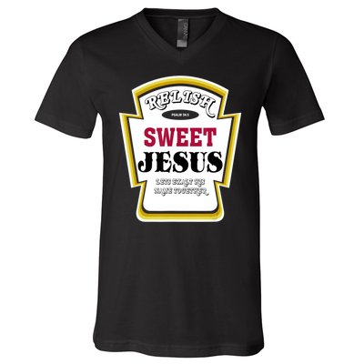 Relish Sweet Jesus Christian Parody V-Neck T-Shirt