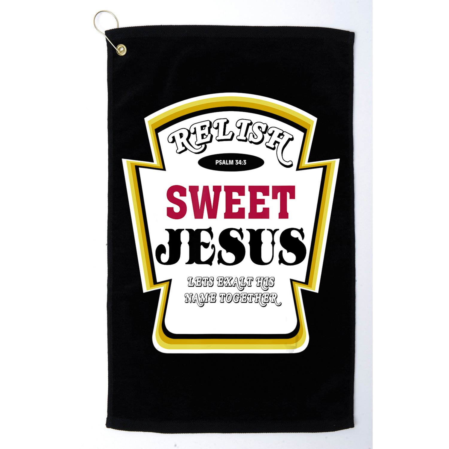 Relish Sweet Jesus Christian Parody Golf Towel